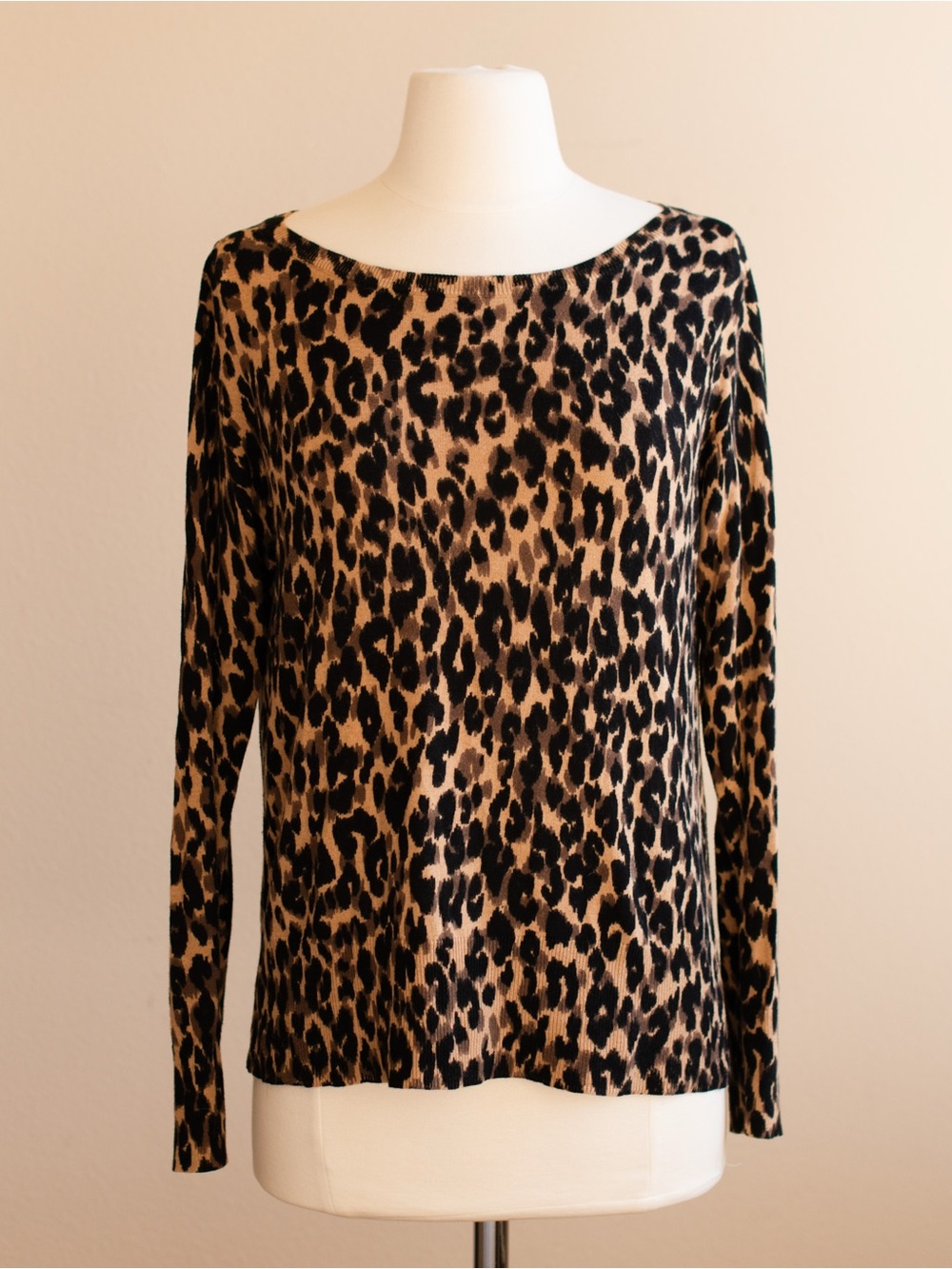 Halogen Leopard Print Long Sleeve Sweater